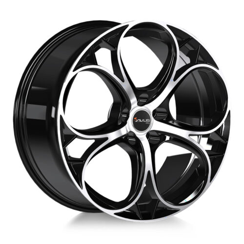 Cerchi in lega AVUS AC-520 BLACK POLISHED 17 Pollici 5×110 ET +30 CB 65,1