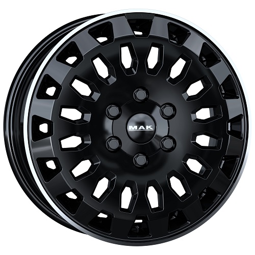 Cerchio in Lega MAK OVERLAND 7X17 6X120 ET 50 CB 74,50 GLOSS BLACK MIRROR RING