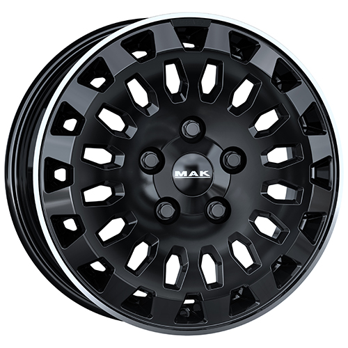 Cerchio in Lega MAK OVERLAND 7X17 5X130 ET 66 CB 89,10 GLOSS BLACK MIRROR RING
